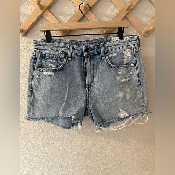 Rag and Bone Olson Dre Low-Rise Denim Shorts Light Wash Blue Size 27 - Picture 2 of 9